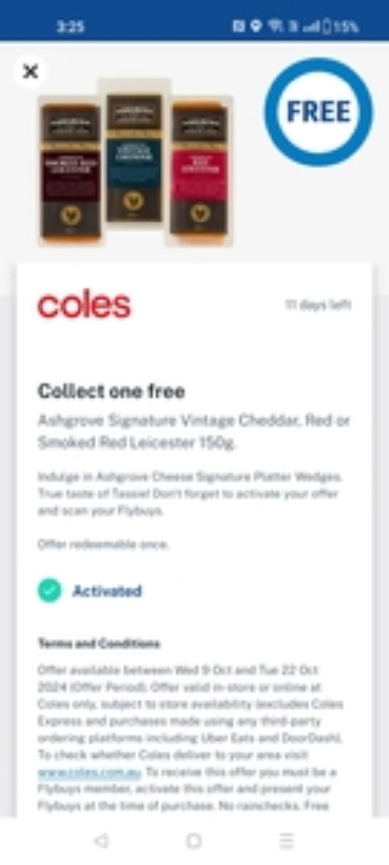 collect-a-free-150g-ashgrove-cheese-wedge-from-coles-@-flybuys-(activation-required)