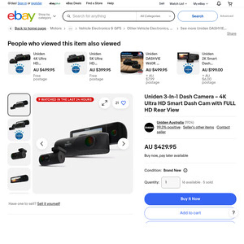 uniden-4k-3-in-1-dashcam-dashview-40r-2024-$365.46-delivered-@-uniden-australia-ebay