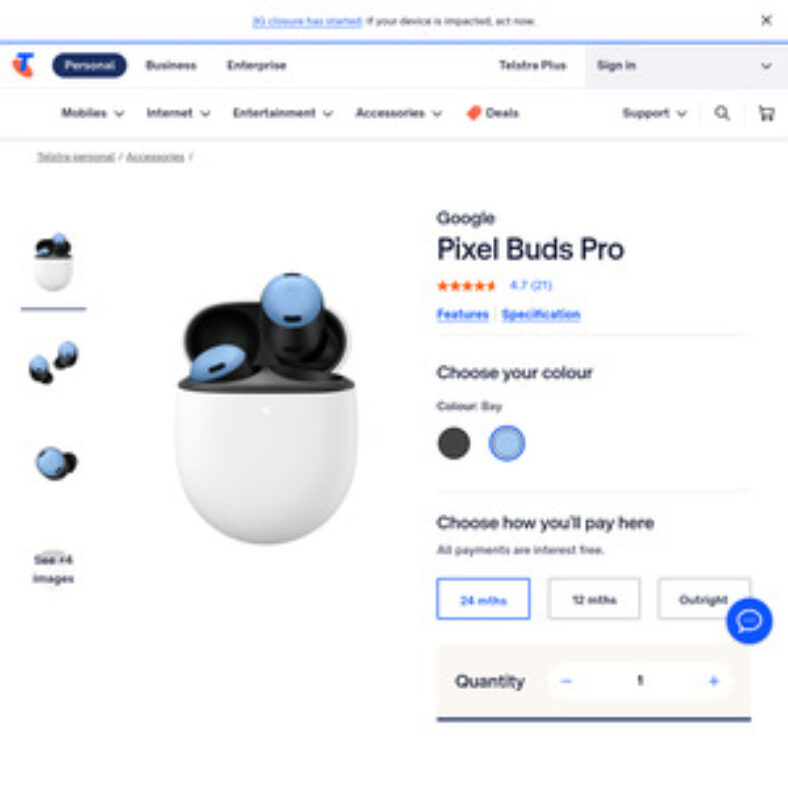 google-pixel-buds-pro-$159-delivered-@-telstra-(telstra-id-required)