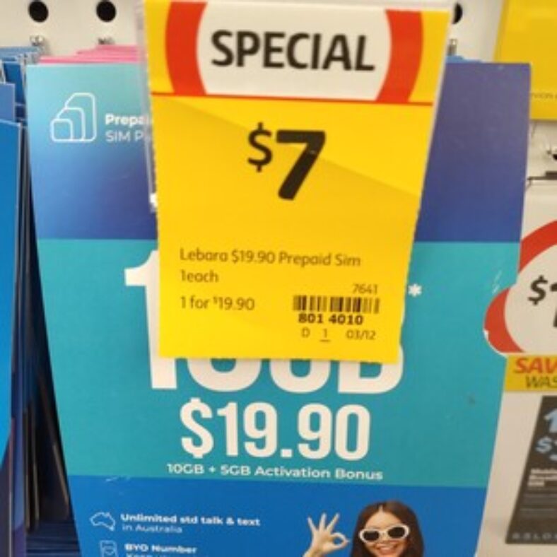 lebara-30-day-prepaid-starter-sim:-15gb-$7-(was-$1990)-|-100gb-$14-(was-$39.90)-@-coles-(in-store-only)