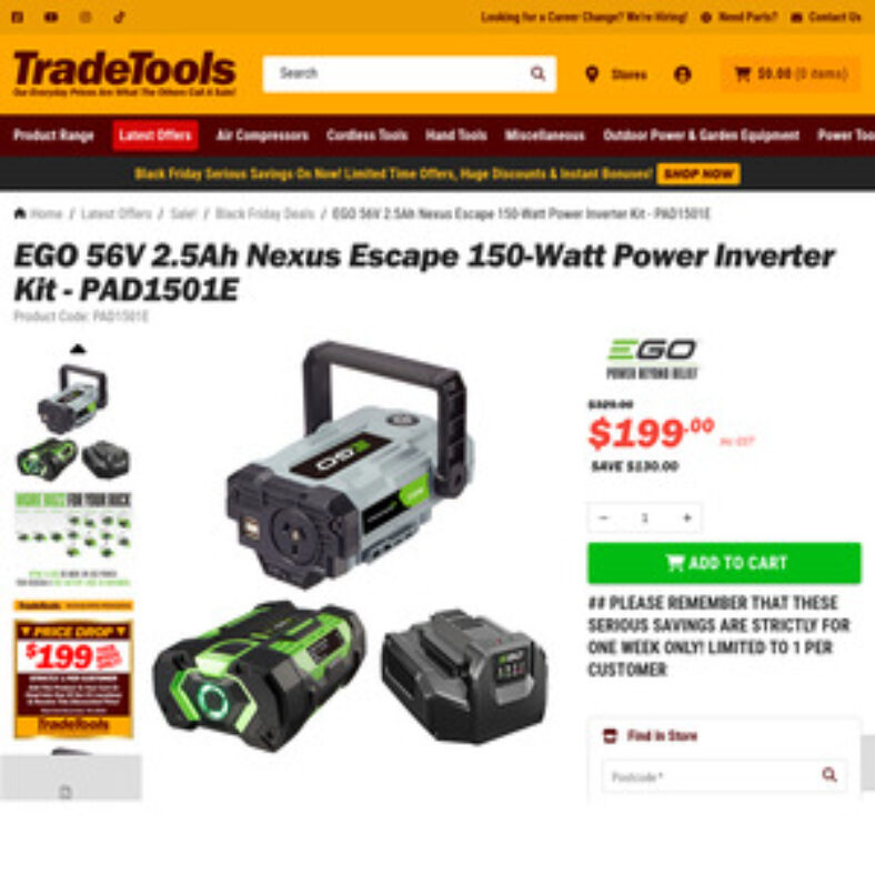 ego-2.5ah-battery-+-nexus-150w-inverter-+-std-charger-$199-(rrp-$329)-+-delivery-($0-in-store-qld)-@-tradetools