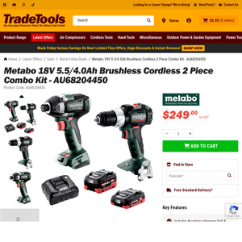 metabo-18v-55ah-+-4.0ah-brushless-drill-&-impact-driver-combo-kit-$249-delivered-($0-c&c)-@-trade-tools