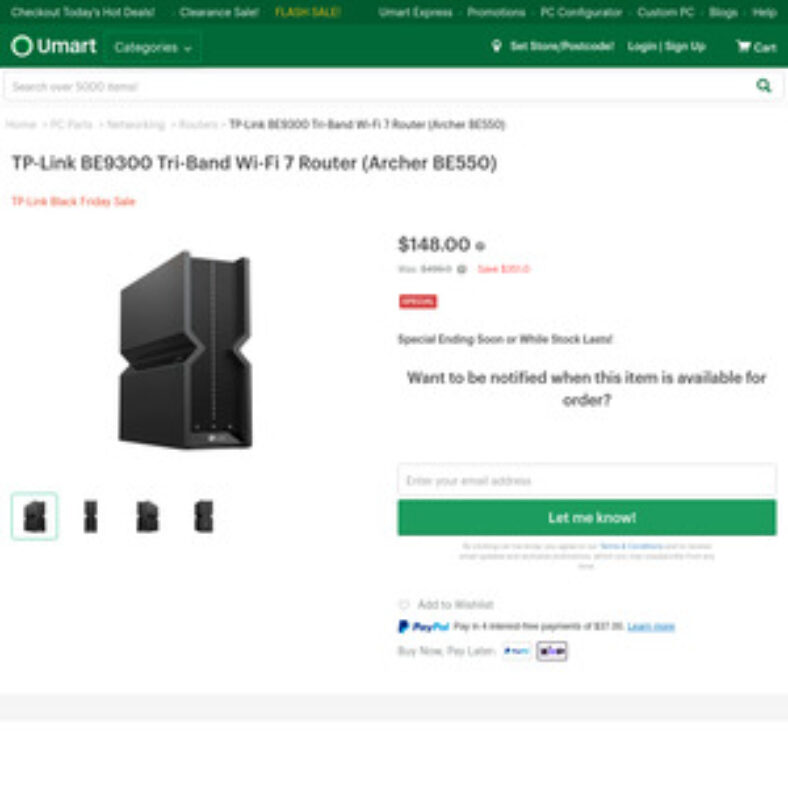 tp-link-be9300-tri-band-wi-fi-7-router-(archer-be550)-@umart-&-msy-$148-click-and-collect