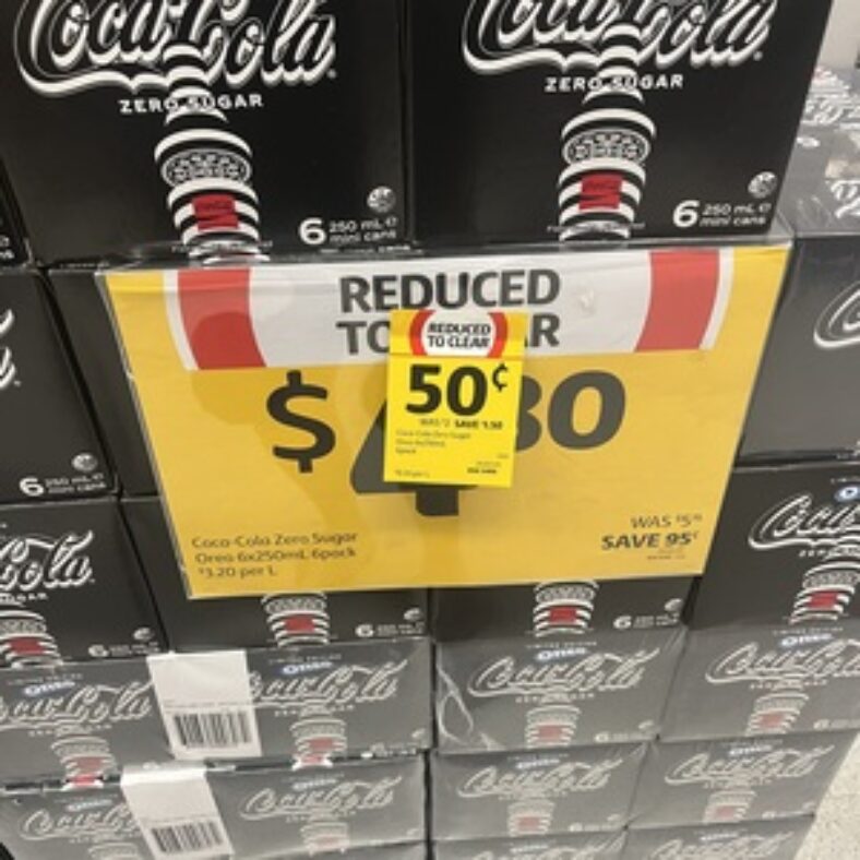 [nsw]-coca-cola-oreo-zero-sugar-can-250ml-6-pack-$0.50-@-coles,-maroubra-junction