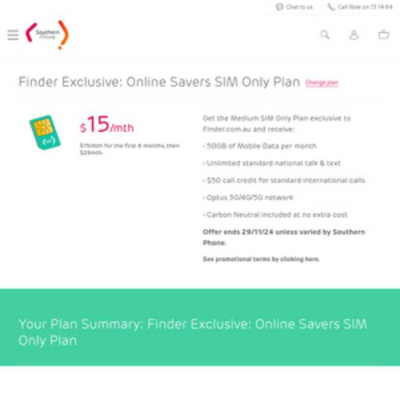 southern-phone-medium-sim-only-plan-50gb-$15/month-for-6-months-(optus-network)-@-southern-phone