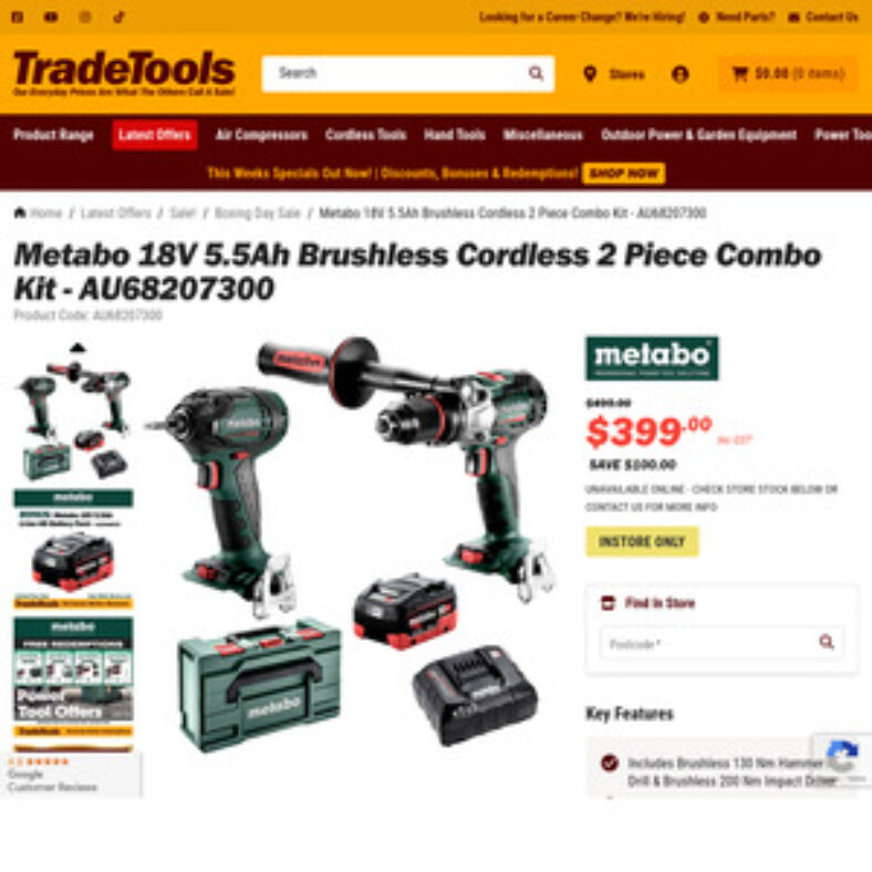 [qld]-metabo-18v-5.5ah-brushless-2-piece-combo-kit-–-$399-@-tradetools