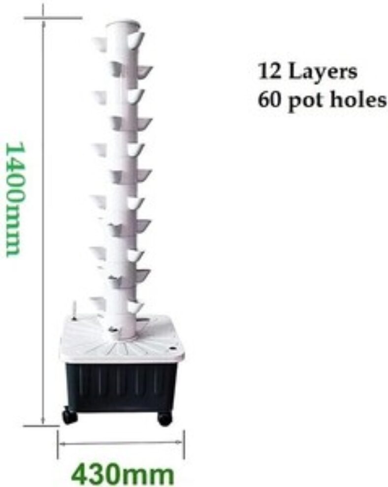 hydroponics-tower-–-12-layer-with-60-plant-holes-–-$300-delivered-@-ozponics