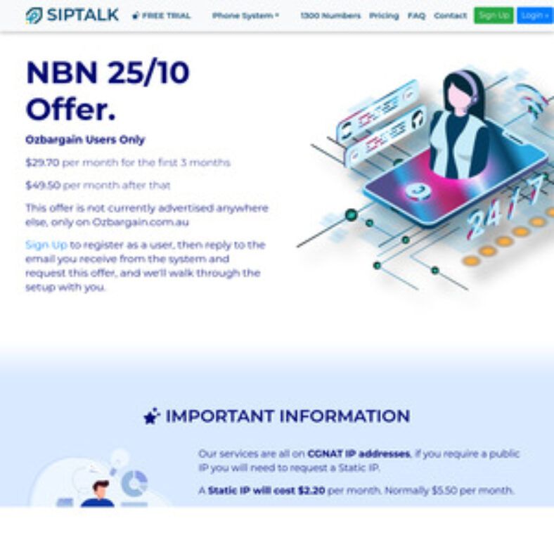 nbn-25/10-unlimited-$2970/mth-for-3-months,-then-$4950/mth-–-cgnat-ip-only-–-static-ip-$2.20/mth-–-siptalk