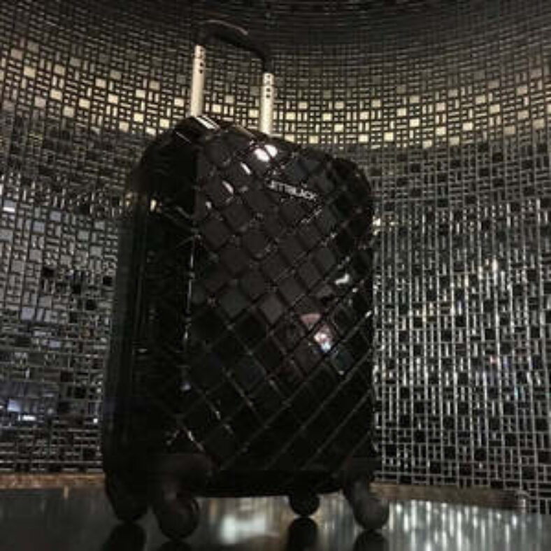 40%-off-jettblack-4-wheel-check-black-carry-on-travel-suitcase-australia-wide-@-jettblackcom.au