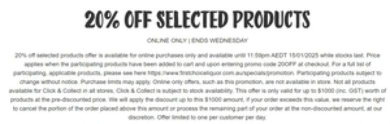 20%-off-on-hundreds-of-select-products-+-delivery-($0-c&c/-$199-order)-@-first-choice-liquor-(online-only)