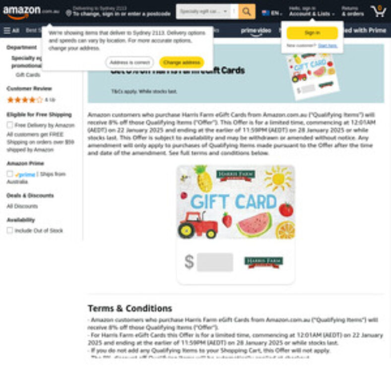 8%-off-$25-$500-harris-farm-egift-cards-@-amazon-au