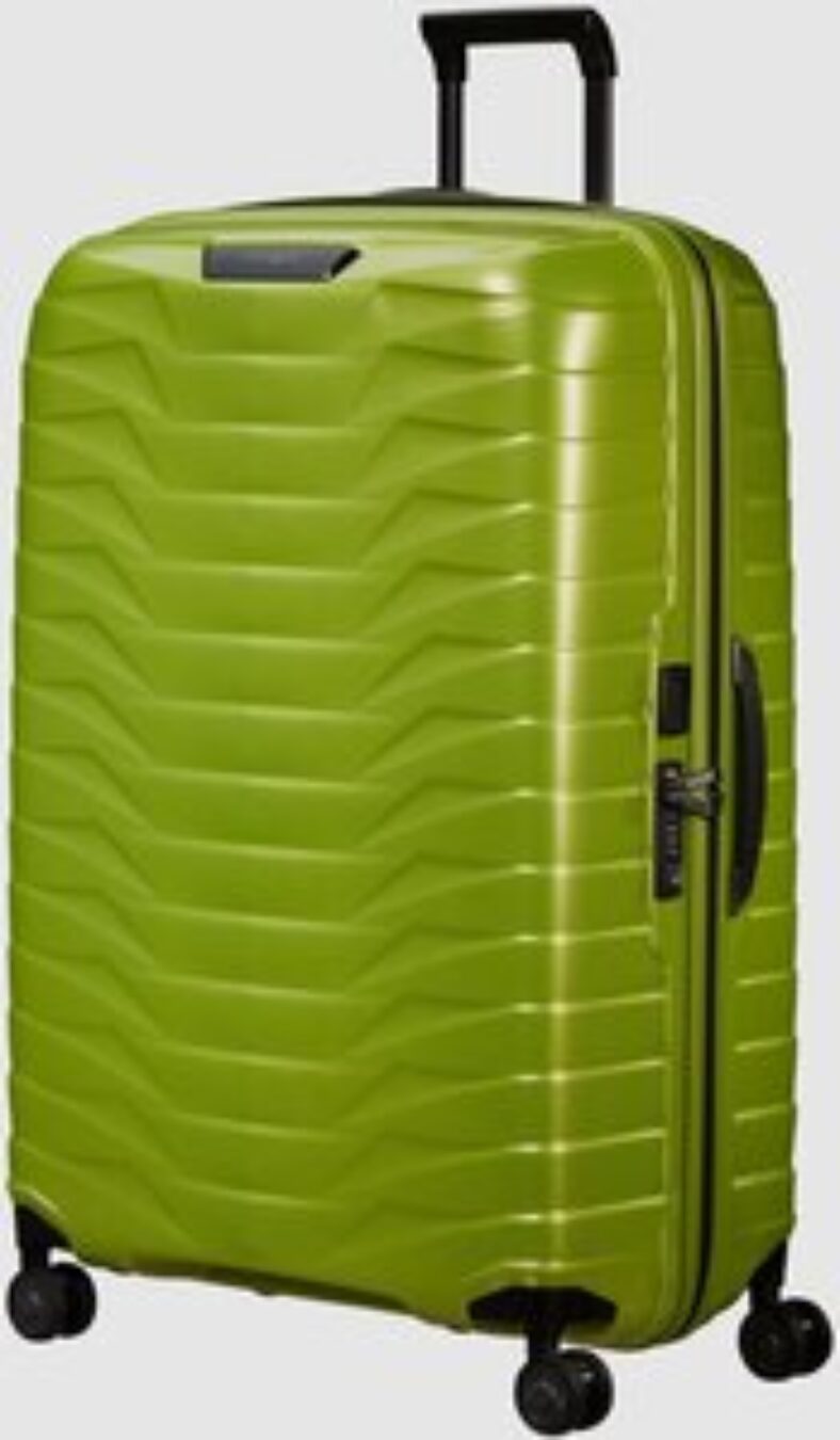 samsonite-proxis-suitcase-81cm-–-black/silver/green/lime-$359.64-delivered-@-the-iconic