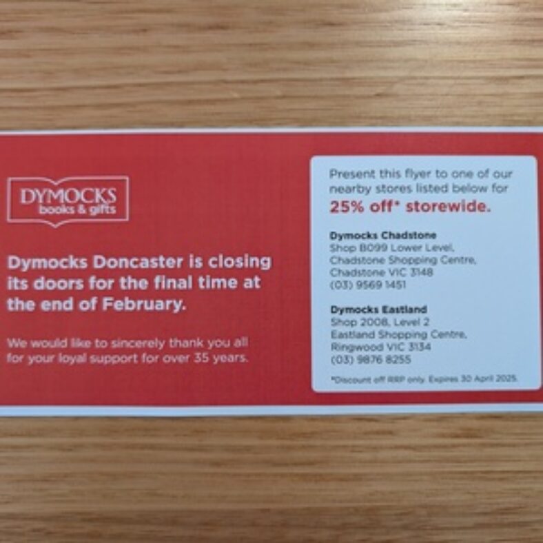 [vic]-25%-off-full-price-items-storewide-at-dymocks-chadstone-and-eastland
