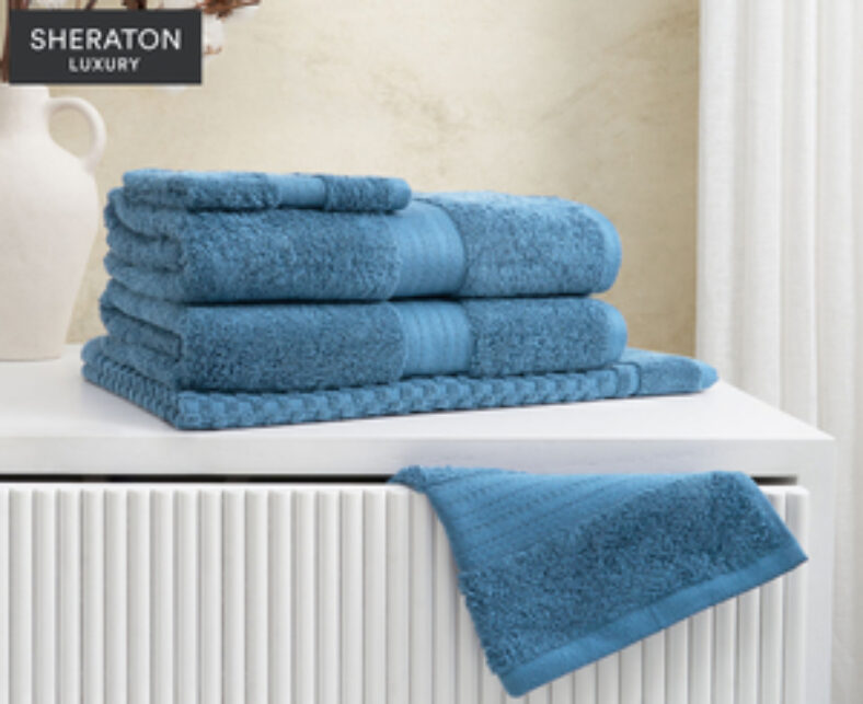 sheraton-luxury-egyptian-cotton-5-piece-towel-set-–-coast-$29.97-+-delivery-($0-with-onepass)-@-catch