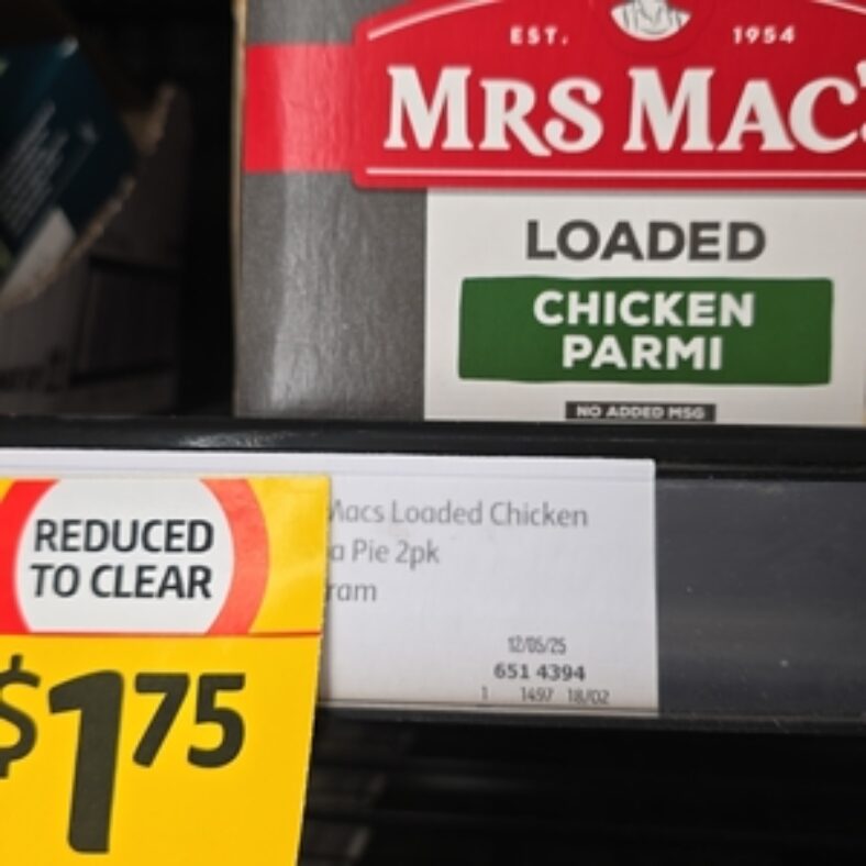[nsw]-$1.75-mrs-mac’s-loaded-chicken-parmi-pie-2pk-@-coles,-bankstown