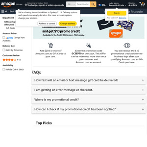 $10-promo-credit-in-$250-+-amazon-gift-cards-(1st-2000-ord)-@-amazon-au